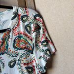 Westbound  Multicolor Paisley Lace-Up  neck Top petite large Photo 3