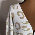 Goodnight Macaroon leopard print cream and tan longline plush cardigan size L Photo 6