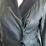 Free People moto vegan leather asymmetrical zip black size 0 jacket Photo 2