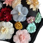 Custom Made Bralette/Bustier Sz M 3D Floral Black Pastels Molded Underwire Cups Size M Photo 1