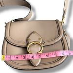Coach  Beat Saddle Bag in Taupe Glovetanned Leather Two Crossbody Straps EUC Photo 2