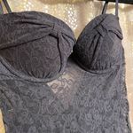 Victoria's Secret Vintage  Black Lace Sheer Ruffle Back Underwire Bra Slip Dress S Photo 3