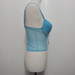 Donna Loren Blue Polka Dot Mesh Corset Cami Top Size M Y2K Princess Coquette Size M Photo 3