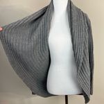 Garnet Hill Cardigan Sweater Small S/M Gray Open Front Ribbed Long Sleeve Knit Photo 5