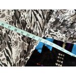 Cathy Daniels Black/Gray Tiger Sweater Round Buttons 3/4 Sleeve Size L Ribbed Photo 5