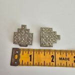 Vintage Art Deco Rhinestone Belt Buckle Clasp Silver Tone metal Photo 3
