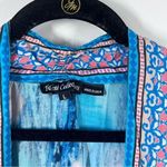 Tolani ‎ blue bohemian art to wear printed kimono women’s size L Photo 2