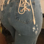 Lace Up Jeans Blue Photo 0