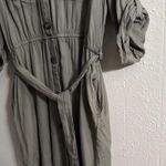 Indulge Green Buttoned Tie Front Dress 3/4 Sleeve Photo 2