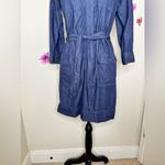 J.Crew  Chambray Belted Dark Wash Shirt Dress Size Extra Small Photo 3