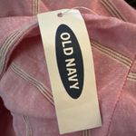 Old Navy New  DRESS Shirt Waist Size XL Pink Stripe Linen Blend Button Career Photo 7