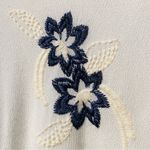 On the Road. White with Blue Flowers Long Sleeved Dress Small Photo 2