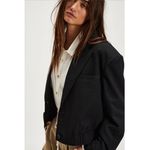 Free People  Agnes Cropped Black Jacket NWT Women’s Small Photo 11