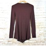 Vertigo Paris Y2K Blouse Women M Brown Rayon Twisted Surplice V Neck LS FLAW Photo 2