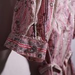 Y2K Pink Metallic Striped Glam Western Button Up Top Cowgirl Rodeo Cotton L Fang Size L Photo 4