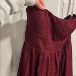 Azazie Atelier Delphina Strapless Dress in Floral Burnout Pattern Cabernet Color Photo 5