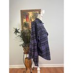 Disney  Marvel Flannel Shirt Womens L Purple Plaid Black Panther Wakanda Forever Photo 2