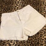 ZARA  Shorts White Jean Shorts Women’s Size 12 Distressed Edging Side Slit Shorts Photo 0