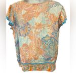 Rose + Olive  Short Sleeve Paisley Blouse XL Photo 1