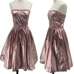 Gunne Sax Vintage Jessica McClintock Dress Fit & Flare Metallic Pink Womens XS Photo 1
