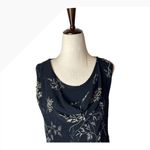 April Cornell Dress Women Large Black Floral Embellished Cowl Neck Maxi Vintage Photo 3