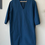 Ann Mashburn  Navy Blue V-Neck‎ 3/4 Sleeve Shift Mini Dress Women’s Size Medium Photo 0
