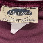 Mark Reed Velvet‎ Top Beaded Trim Long Sleeve Blouse Burgundy Plus Size 18 Purple Photo 3