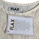 Flax NEW  100% Linen Cream Short Sleeve Top Oversized Photo 4