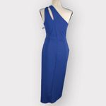 Lulus Asymmetrical Dress Women's Small Blue One Shoulder Midi Gathered Photo 4