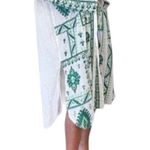 ZARA  Womens Lg White Green Embroidered Tunic Collared Shirt Dress Boho Cover Up Photo 1