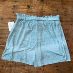 LuLaRoe Ella blue paper bag belted flowy knit XL shorts Photo 4