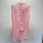 Adrienne Vittadini  Pink Sleeveless Semi Sheer Blouse with Silver Metal Keyhole Photo 7