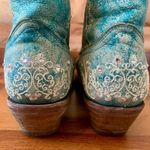 Corral  Turquoise Embroidered Rhinestone Western Boots Photo 2
