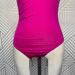 Trina Turk  Getaway Solid One Piece One Shoulder Swimsuit Berry Pink Size‎ US 2 Photo 3