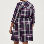 Torrid  Shirt Dress Stretch Challis Plaid Pink & Blue Button-Down NEW Size large Photo 1