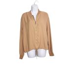 Anthropologie Melrose & Market Lightweight Rayon Bomber Jacket Size L Tan Photo 1