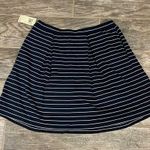 Max Studio Pleated Knit Skater Skirt Blue White Striped Women’s size M NWT Photo 8