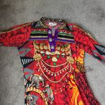 Bumble Bee Vibrant Patterned Indian Dress SIZE S Red Photo 1
