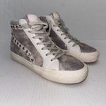 Vintage Havana Womens 8.5 Silver Metallic High Top Sneakers Studded Side Zip Photo 1