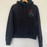Adidas Black Hoodie with Peace Sign Graphic Photo 0
