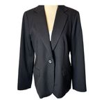Pendleton  Blazer Women 10 Petite Black Wool One Button Single‎ Breasted Career Photo 5