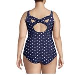 Lands' End Navy Dots Slendersuit Carmela One Piece Underwire Swimsuit 20W DDD Photo 2