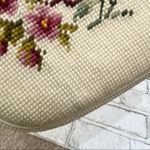 Vintage Beige Floral Needlepoint Clutch Handbag Photo 11