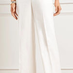 Talbots Greenwich Linen Pants White Wide Leg Full Length Lined Size 18W Photo 0
