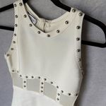 Bebe Gwen Studded Corset Dress XS Ivory Sleeveless Party Cocktail White Photo 5