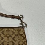 Coach  Small Tan and Brown Signature Wristlet Zip Pouch/Wallet Photo 5