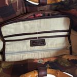 Cynthia Hart Los Angeles Floral Plaid Tote Bag Bamboo Handles Gold Brown Photo 12