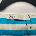 ZARA NWOT Blue White Stripe Square Neck Cropped Top Going Out Women size Medium Photo 1