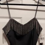 Speechless  Black Rhinestone Fringe Bodycon Mini Dress NWT Size 7 Juniors NWT Photo 3