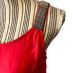 Leshop Coral Pink Scoop Neck Metallic Piping Sleeveless Tank Top Women SZ L Size L Photo 2